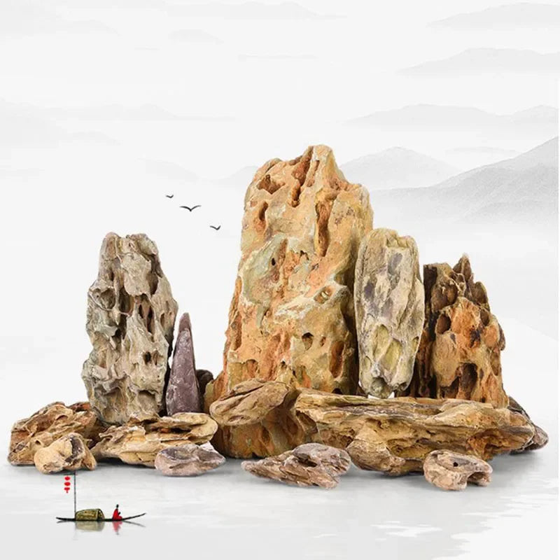 Natural Microporous Aquarium Stones – Decorative Rockery Stones for Aquascaping and Plant Growth (250g / 500g / 1000g)