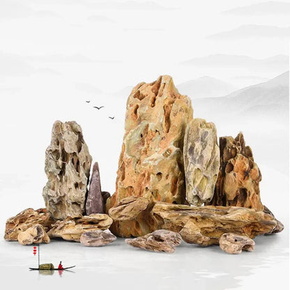 Natural Microporous Aquarium Stones – Decorative Rockery Stones for Aquascaping and Plant Growth (250g / 500g / 1000g)
