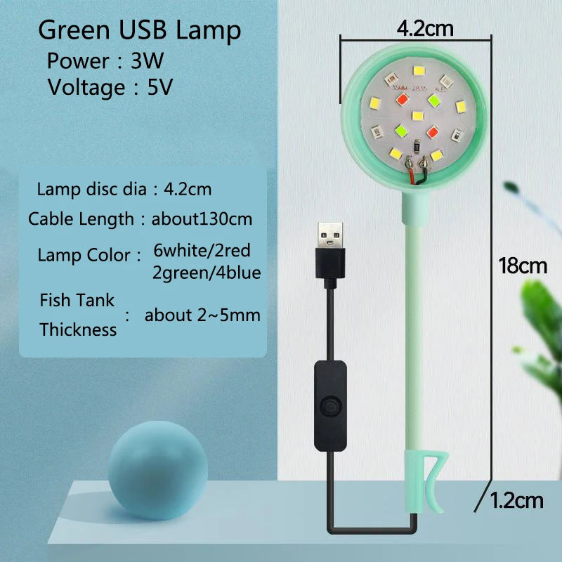 USB LED Aquarium Light – 3W Waterproof Mini Fish Tank Lamp for Underwater Lighting and Aquatic Plant Decor