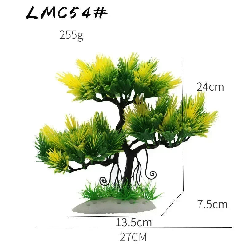 Artificial Aquarium Bonsai Tree – Resin Base with Lush Green Foliage for Aquascaping & Fish Tank Landscaping