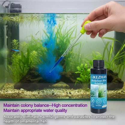 Aquarium Siphon Water Changer + Methylene Blue Treatment Kit | Mini Tank Cleaner & Fish Disease Support