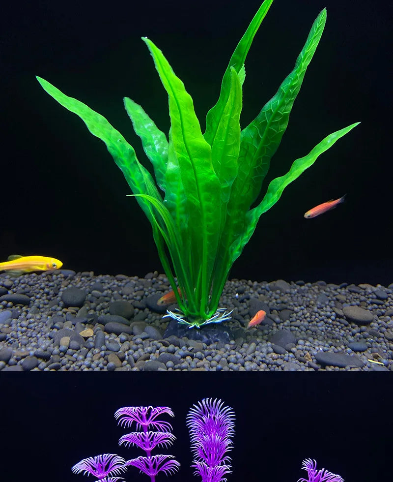 18cm Artificial Aquarium Plant – Soft Plastic Simulation Water Grass for Fish Tank Decoration