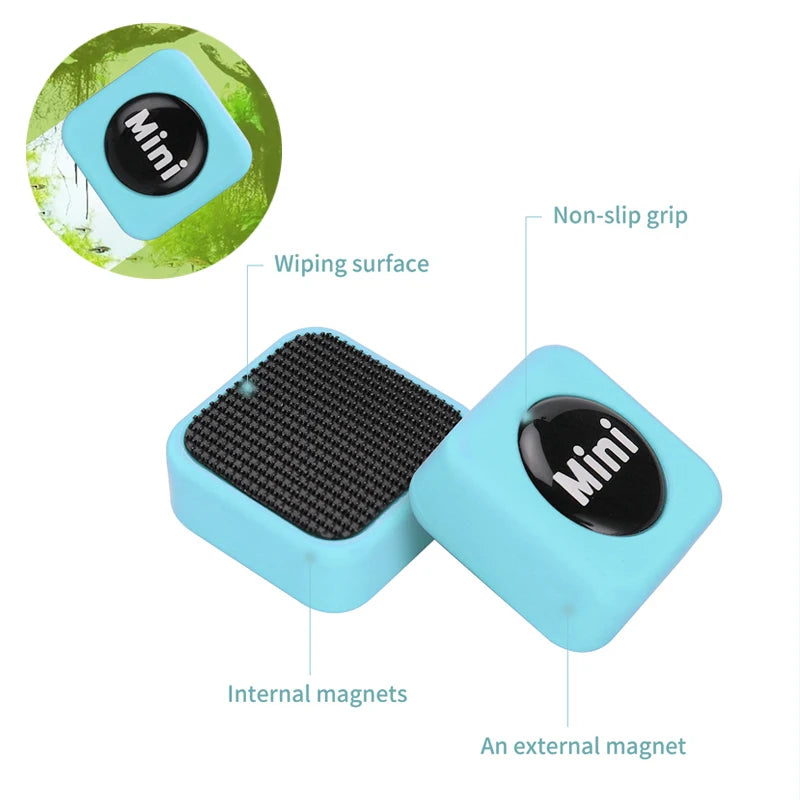 Mini Magnetic Aquarium Glass Cleaner – Scratch-Resistant Algae Scraper for Small Glass & Acrylic Tanks (3–6mm Thickness)