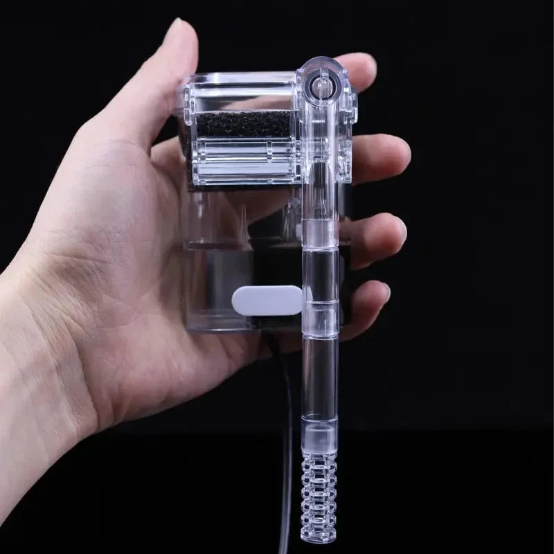 New Suspended USB Mini Aquarium Filter 2.5W 250L/H Transparent Hang-On Waterfall Filter for Fish Tanks Below 35cm