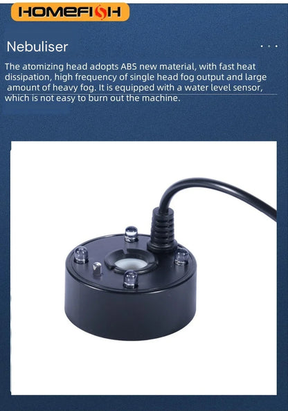 5V USB Mist Maker – Ultrasonic Fogger Atomizer for Aquariums, Ponds & Water Features with 4-LED Lights