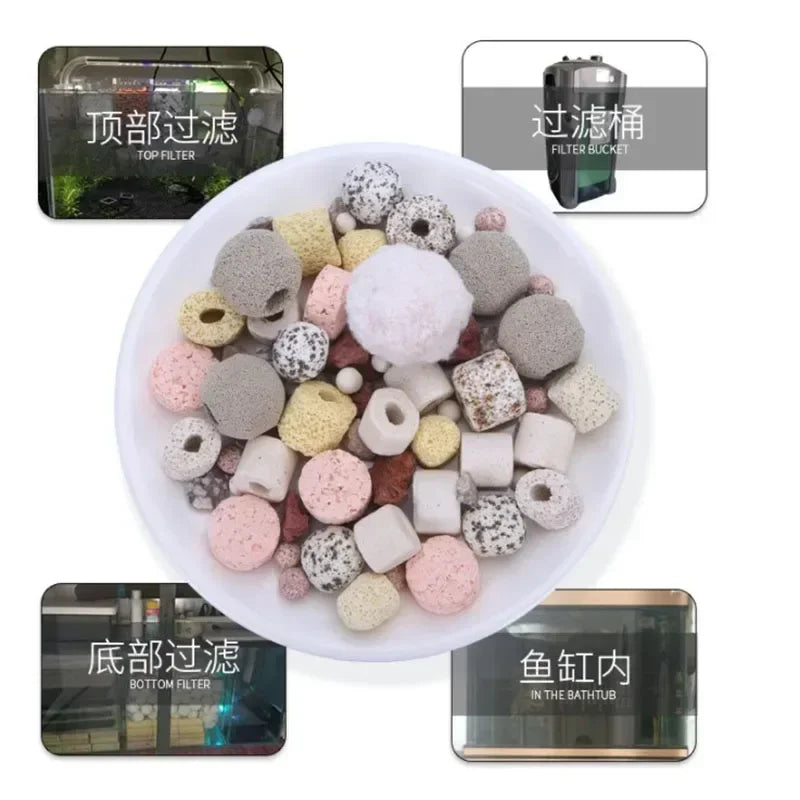 100g 250g 500g Mixed Aquarium Bio Balls Filter Media