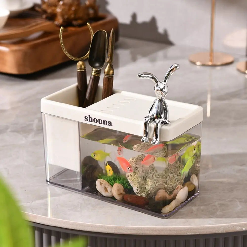 Small Tabletop Fish Tank with Cover