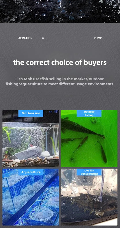 5W USB Rechargeable Oxygen Pump – Portable 48-Hour Aerator for Outdoor Fishing & Aquarium Use