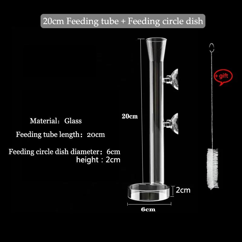 10cm–40cm Glass Shrimp Feeding Tube with Dish