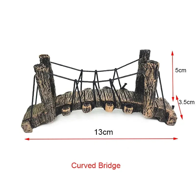 Resin Aquarium Bridge Ornament – Rockery-Style Decoration for Freshwater and Saltwater Tanks