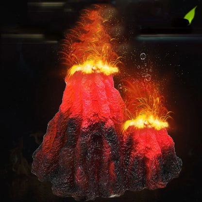 Resin Volcano Aquarium Ornament with Air Stone Chamber – Bubble Effect Decoration for Fish Tanks