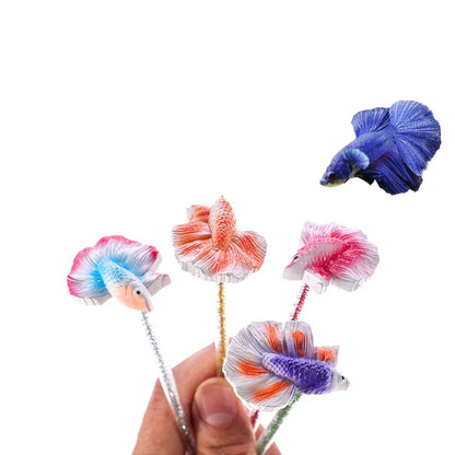 Resin Fighting Fish Training Stick – Interactive Betta Tail Exercise Ornament