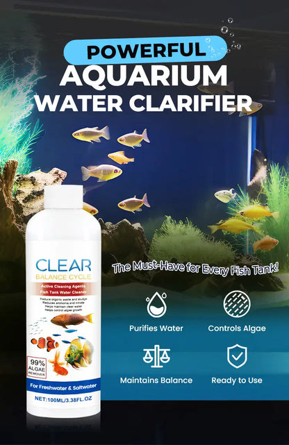 Aquarium Water Clarifier + Methylene Blue Treatment Kit | 2-in-1 Tank Care for Clear Water, Disinfection & Healthy Fish (Fresh & Saltwater)