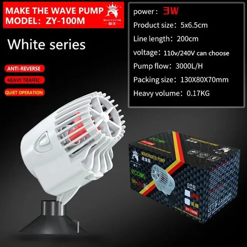 Aquarium Wavemaker Pump 360° Adjustable Wave Maker, Submersible Circulation & Aeration Pump for Fish Tanks 220–240V