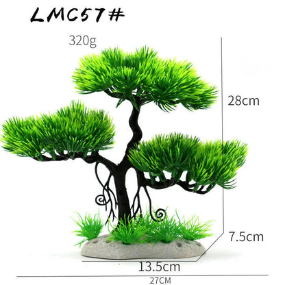 Artificial Aquarium Bonsai Tree – Resin Base with Lush Green Foliage for Aquascaping & Fish Tank Landscaping