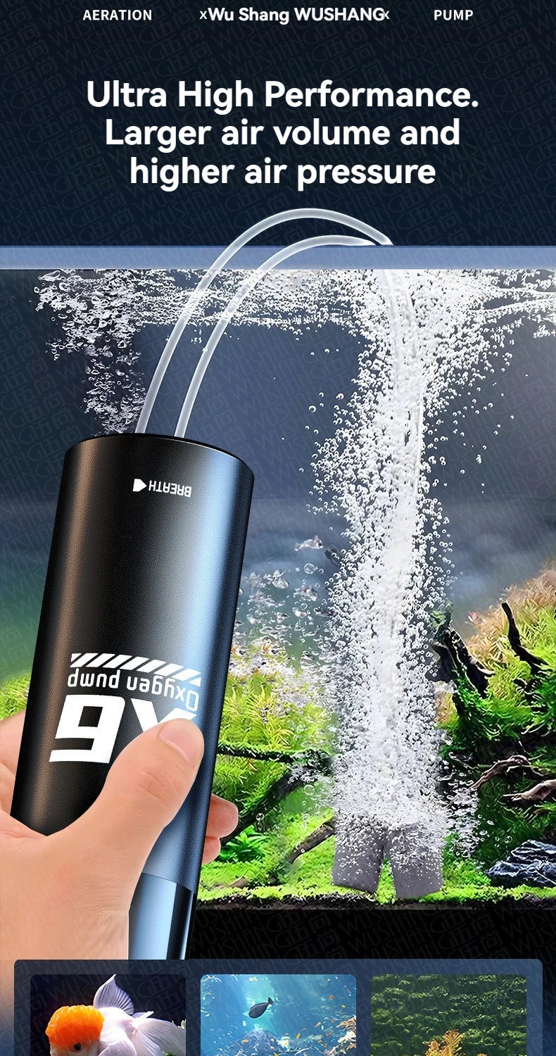 5W USB Rechargeable Oxygen Pump – Portable 48-Hour Aerator for Outdoor Fishing & Aquarium Use