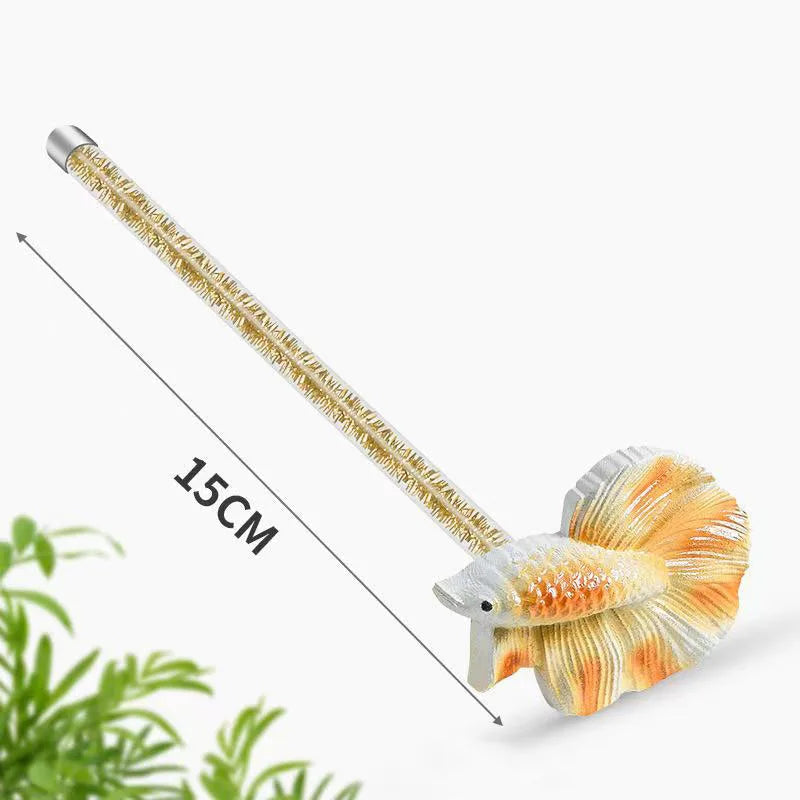 Resin Fighting Fish Training Stick – Interactive Betta Tail Exercise Ornament