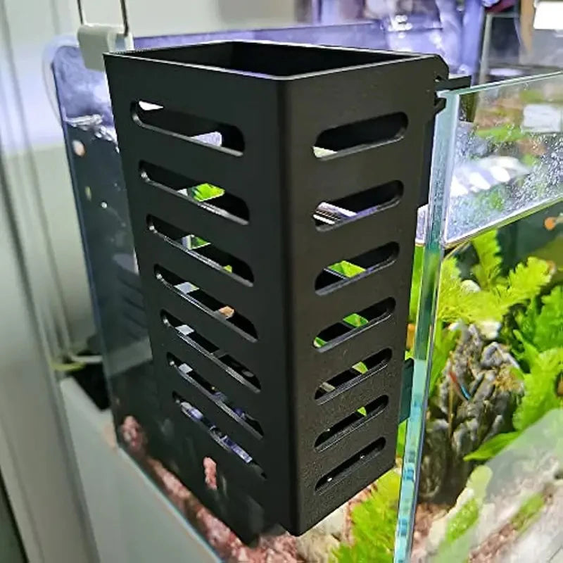 Aquarium Plant Stand & Storage Basket – Adsorbable Hydroponic Holder for Fish Tanks (12.9×8×5.4cm)