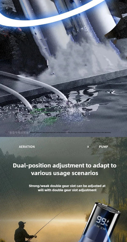 5W USB Rechargeable Oxygen Pump – Portable 48-Hour Aerator for Outdoor Fishing & Aquarium Use