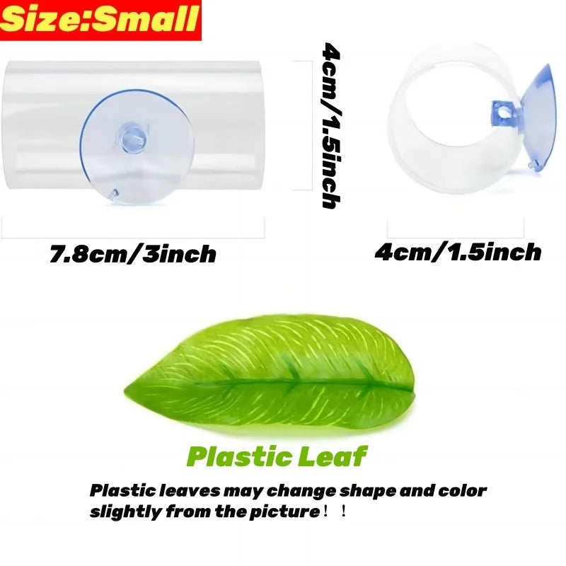 Acrylic Betta Fish Tunnel – Transparent Observation Tube with Leaf Mat | Small Aquarium Hideout & Enrichment Decoration