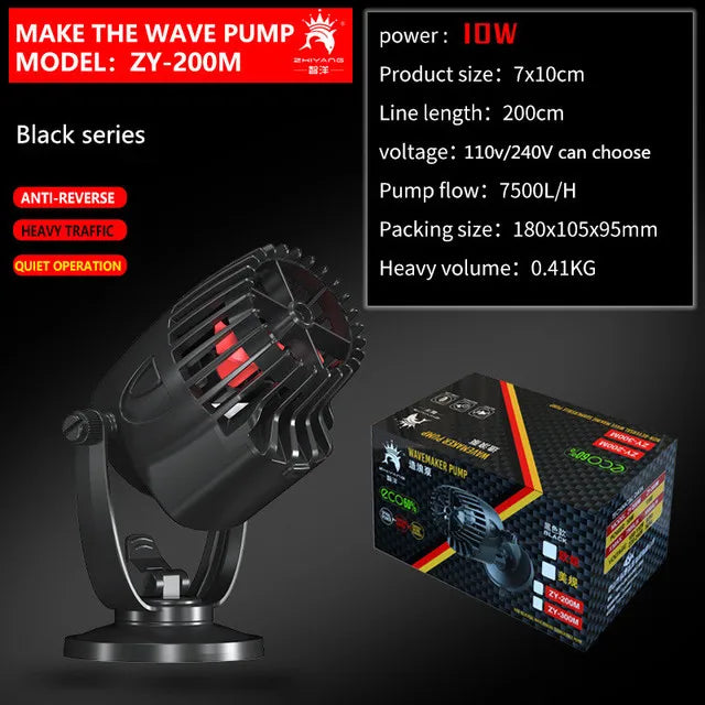 Aquarium Wavemaker Pump 360° Adjustable Wave Maker, Submersible Circulation & Aeration Pump for Fish Tanks 220–240V