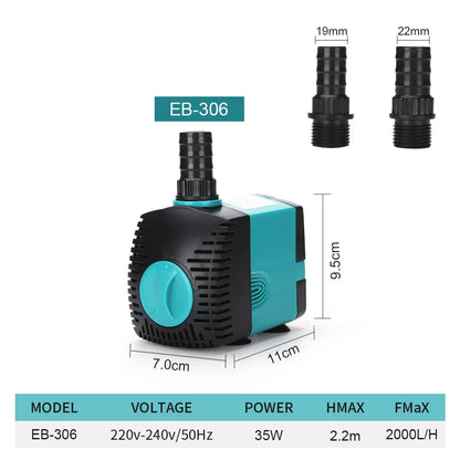 Ultra-Quiet Submersible Water Fountain Pump 3W–60W | EB-301 / EB-302 / EB-303 / EB-304 / EB-305 | 220–240V