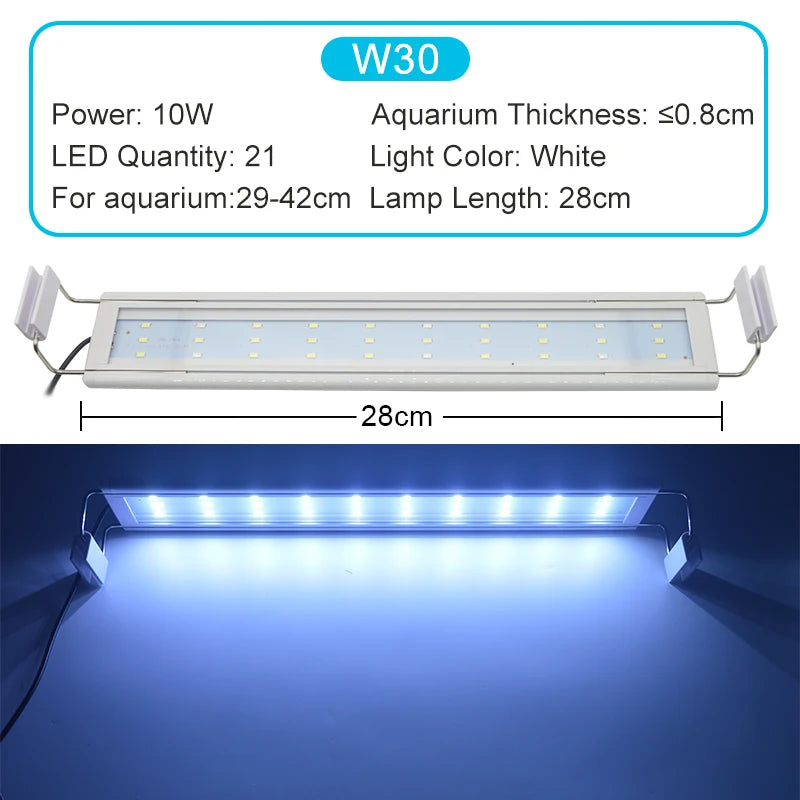 Super Slim LED Aquarium Light – Waterproof Plant Growth Lamp with Clip-On Mount, 5730 LEDs, 18–72 cm, 220–240V