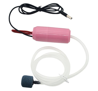 USB Mini Aquarium Air Pump – Silent Oxygenator with Air Stone, Portable 5V Oxygen Aerator for Fish Tanks & Outdoor Use