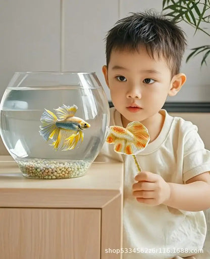 Resin Fighting Fish Training Stick – Interactive Betta Tail Exercise Ornament
