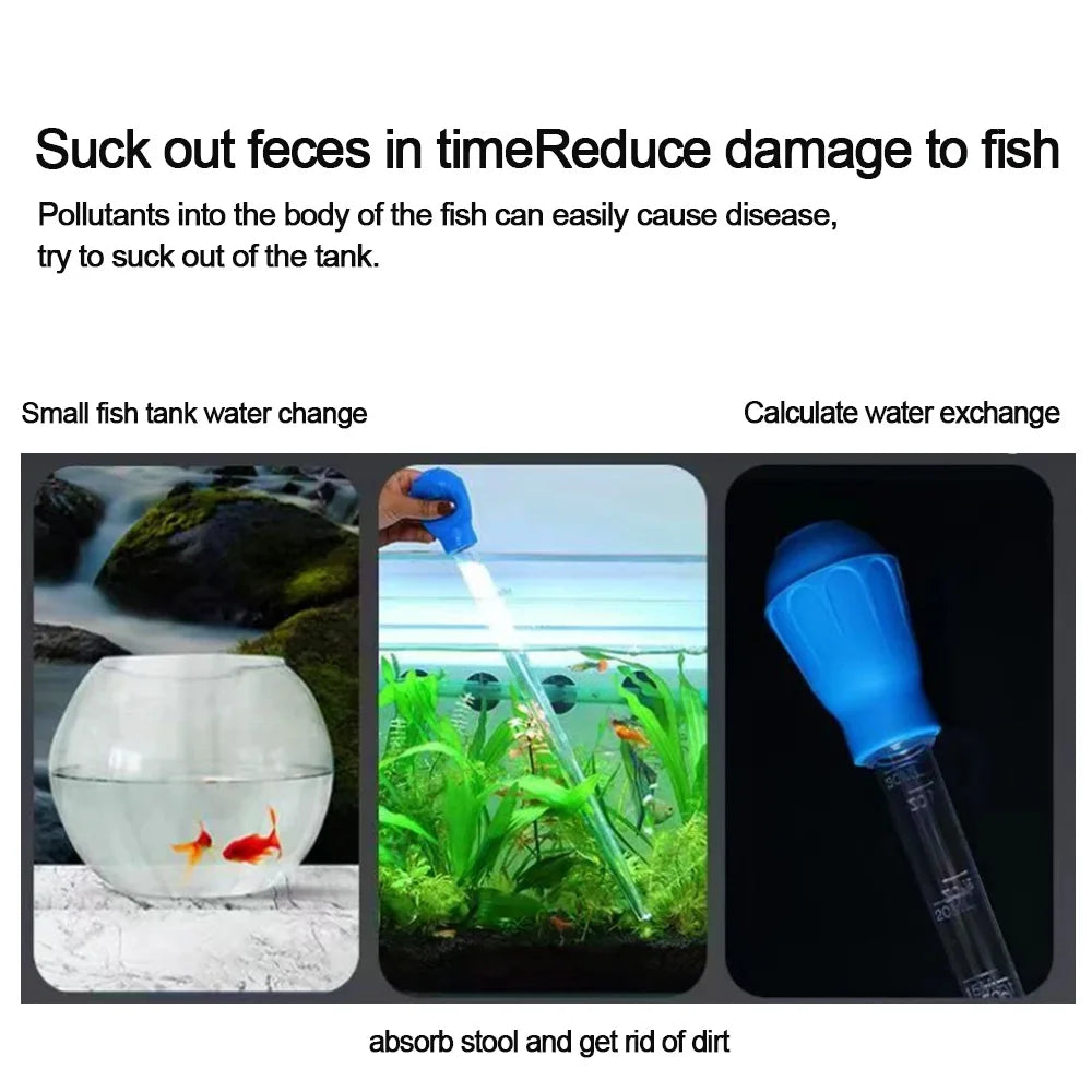 Aquarium Siphon Water Changer + Methylene Blue Treatment Kit | Mini Tank Cleaner & Fish Disease Support