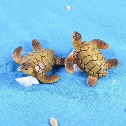 Mini Resin Sea Turtle Ornament | Cute Aquarium Decoration & Home Micro-Landscape Accessory (4 cm)