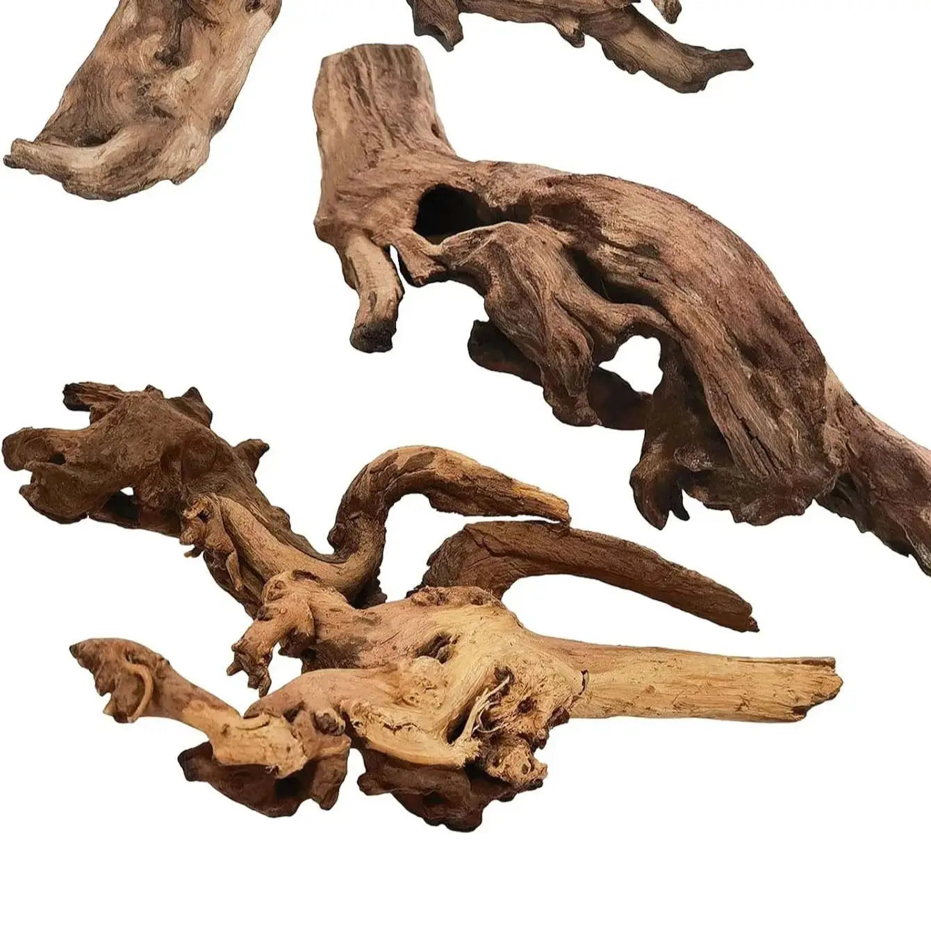 5–10cm Natural Driftwood Tree Trunk – Aquarium Decoration Sunken Wood Landscaping Ornament for Fish Tanks (Random Shape)