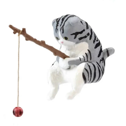 Cute Fishing Cat Aquarium Ornament – Mini Decorative Figurine for Aquascaping, Micro-Landscapes & DIY Tank Decor