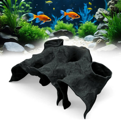 Gravel Tunnel Cave Aquarium Ornament – Smooth Resin Fish Hideout with Natural Curve Design