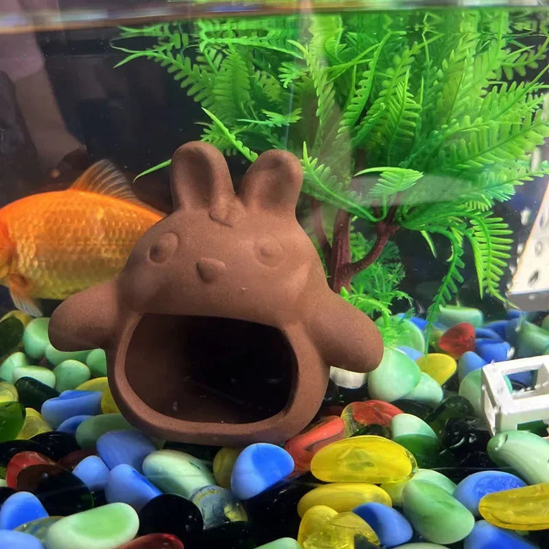 Ceramic Aquarium Shelter Houses – Shrimp & Fish Hiding Caves, Breeding Pots & Natural Stone-Style Tank Decor