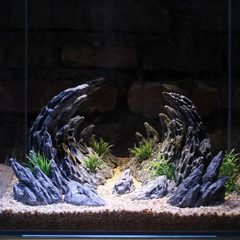 Resin Canyon Rock Aquarium Decoration Set
