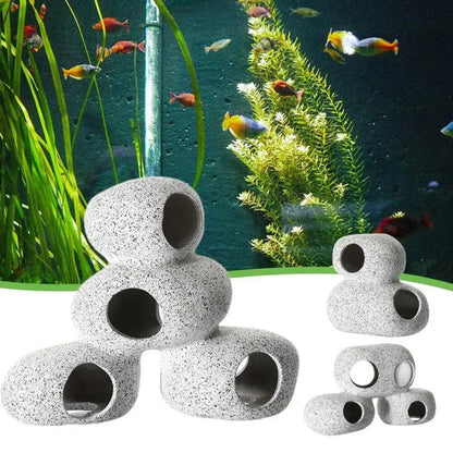 Clay Pot Aquarium Shelter – Ceramic Fish & Shrimp Cave Hideout for Natural Aquascape Decoration