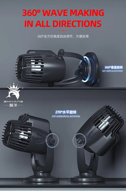 Aquarium Wavemaker Pump 360° Adjustable Wave Maker, Submersible Circulation & Aeration Pump for Fish Tanks 220–240V