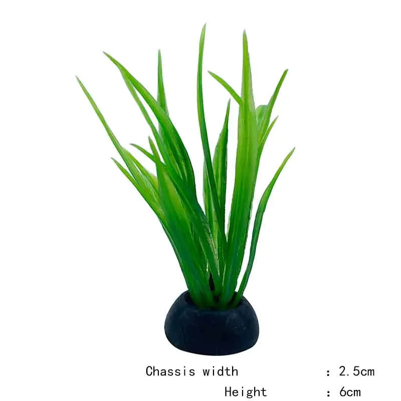 Artificial Underwater Aquarium Plant – Plastic Aquatic Shrub with Resin Base for Fish Tank Decoration