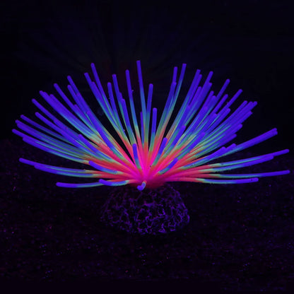 Fluorescent Silicone Sea Urchin Aquarium Ornament – Soft Glow Effect Fish Tank Decor for Vibrant Underwater Landscapes