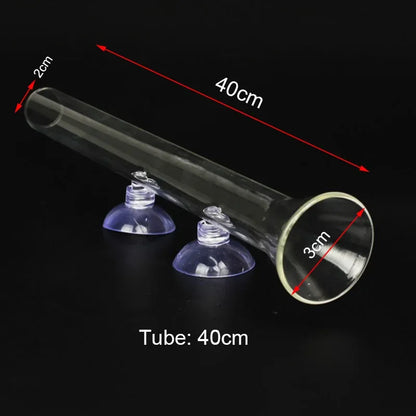 10cm–40cm Glass Shrimp Feeding Tube with Dish