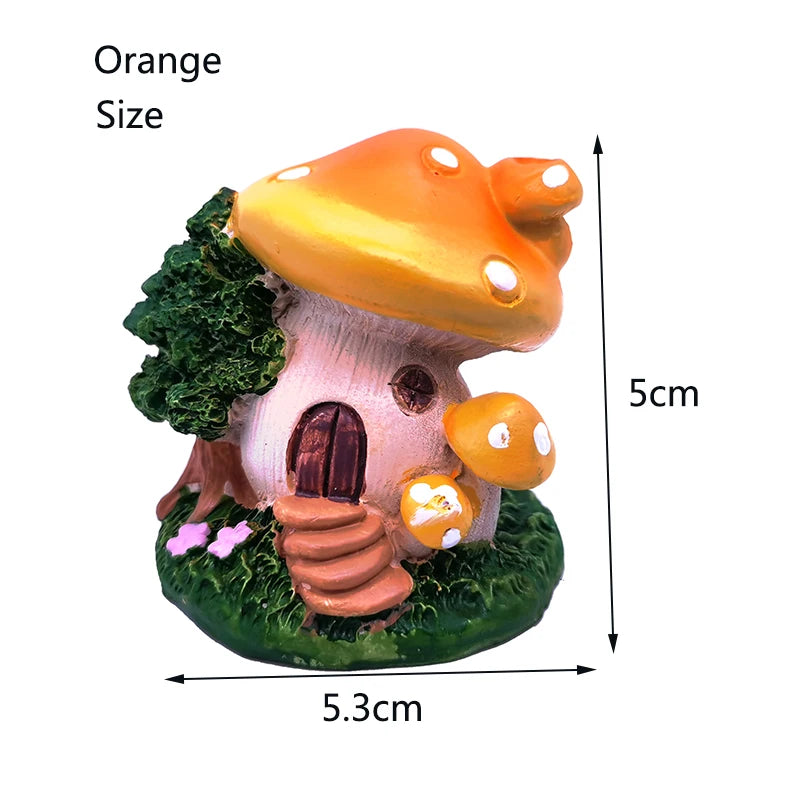 Resin Mushroom House Aquarium Ornament – Decorative Landscape Piece for Freshwater and Saltwater Tanks