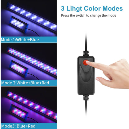 Ultra-Thin LED Aquarium Light – Expandable Clip-On Plant Light (18–75CM Models, Full Spectrum, 220-240V)