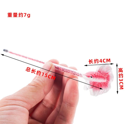 Resin Fighting Fish Training Stick – Interactive Betta Tail Exercise Ornament
