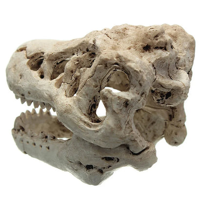 Resin Crocodile Skull Aquarium Decoration — Mini Dinosaur Fossil Ornament for Fish Tanks & Terrariums