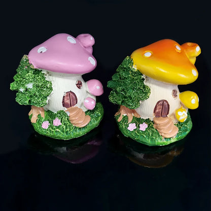 Resin Mushroom House Aquarium Ornament – Decorative Landscape Piece for Freshwater and Saltwater Tanks