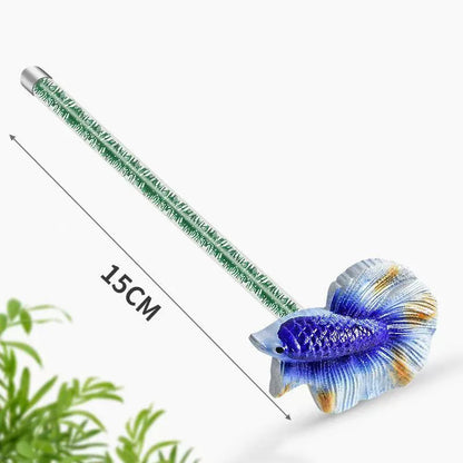 Resin Fighting Fish Training Stick – Interactive Betta Tail Exercise Ornament