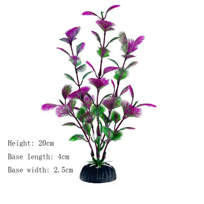 Artificial Underwater Aquarium Plant – Plastic Aquatic Shrub with Resin Base for Fish Tank Decoration