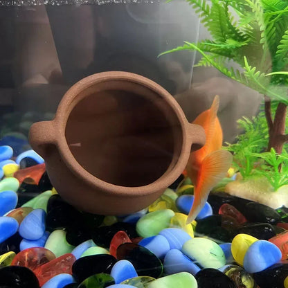 Ceramic Aquarium Shelter Houses – Shrimp & Fish Hiding Caves, Breeding Pots & Natural Stone-Style Tank Decor