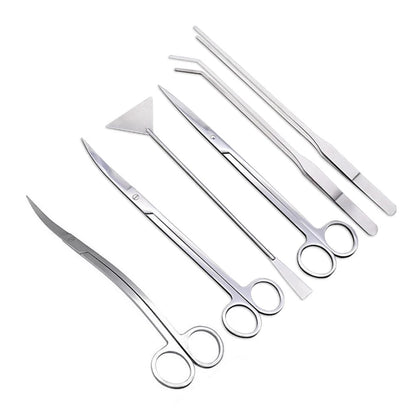Aquarium Cleaning Tools Set Stainless Steel Scissors Tweezers Shovel Wave Trimmer Aquatic Plant Care Kit for Fish Tanks